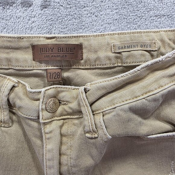Judy Blue Jeans Womens 7/28 Khaki Tan Bootcut Stretch Garment Dyed JB88504 - Picture 5 of 10